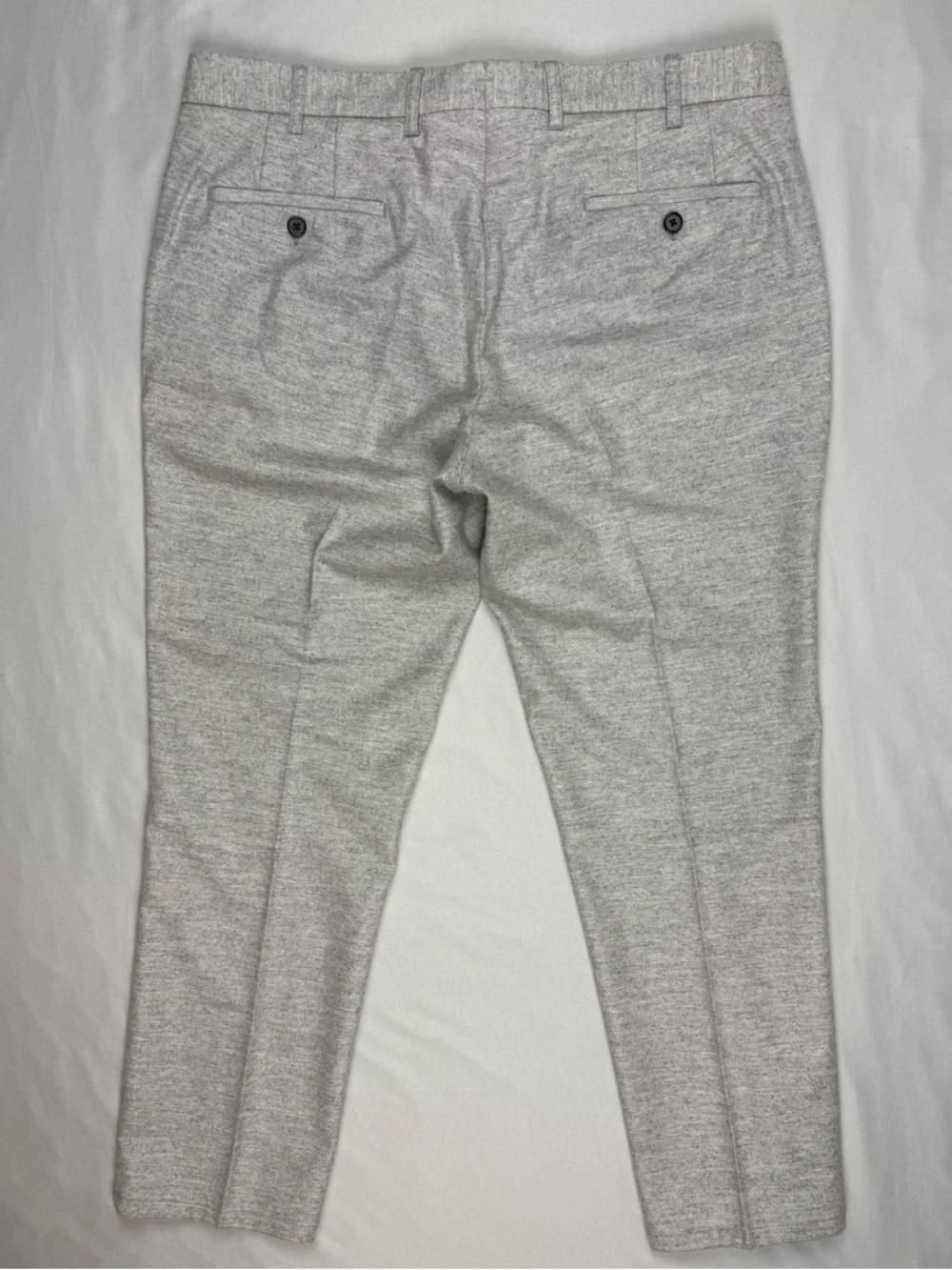SuitSupply Mens Porto Int Trousers 38 x 28 Slim Fit Pure Wool Heathered Grey A2